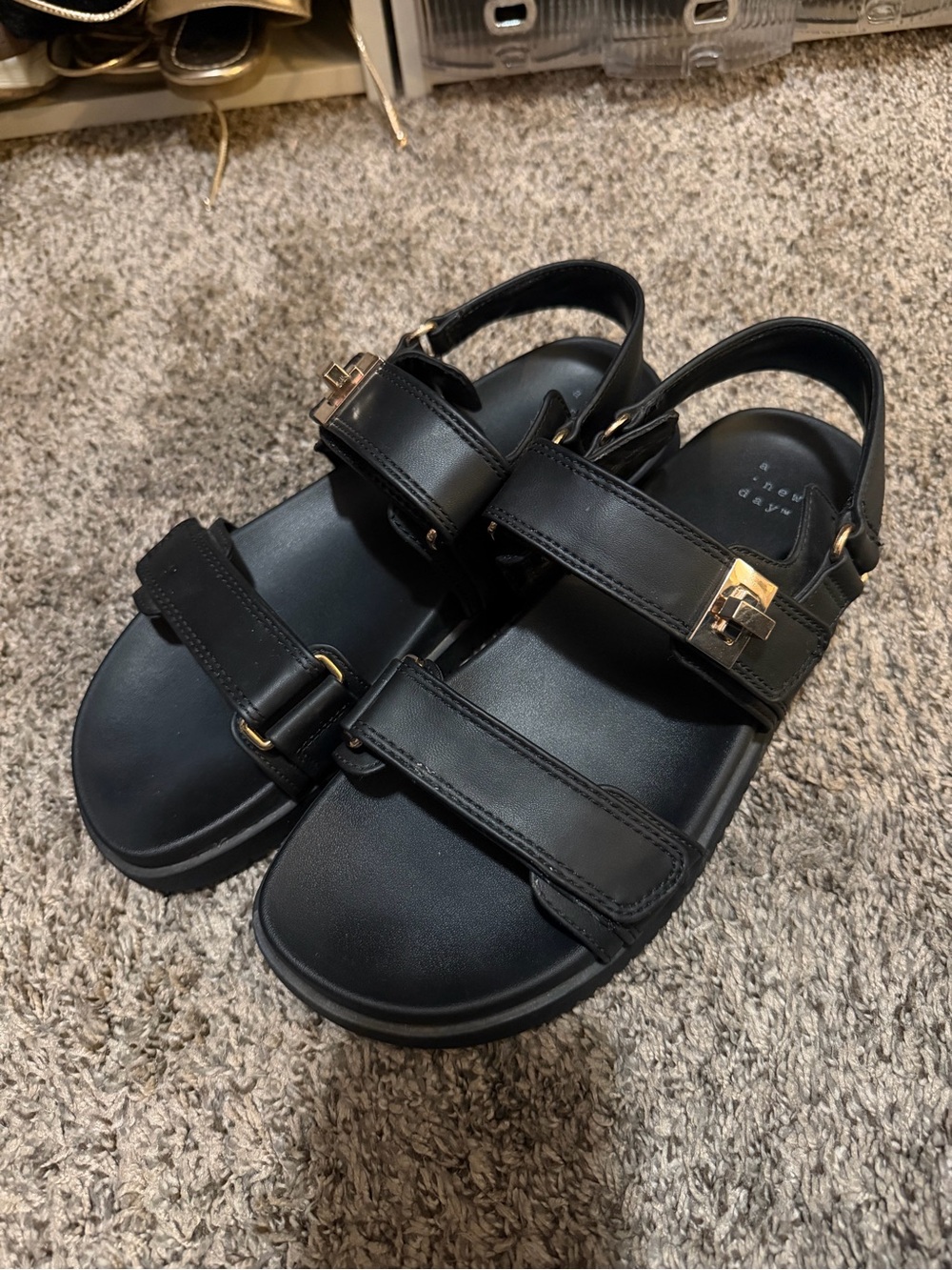 New Day Black Platform Sandals